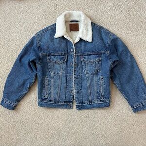 Levi's Blue Jean Jacket with White Collar